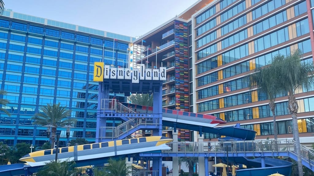 DVC Villas at Disneyland Hotel Monorail Waterslides